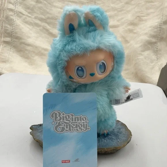 HardToFindVerifiedPOPMART the Monsters Big Into Energy “Hope” Blue PlushLabubu - Picture 3 of 14